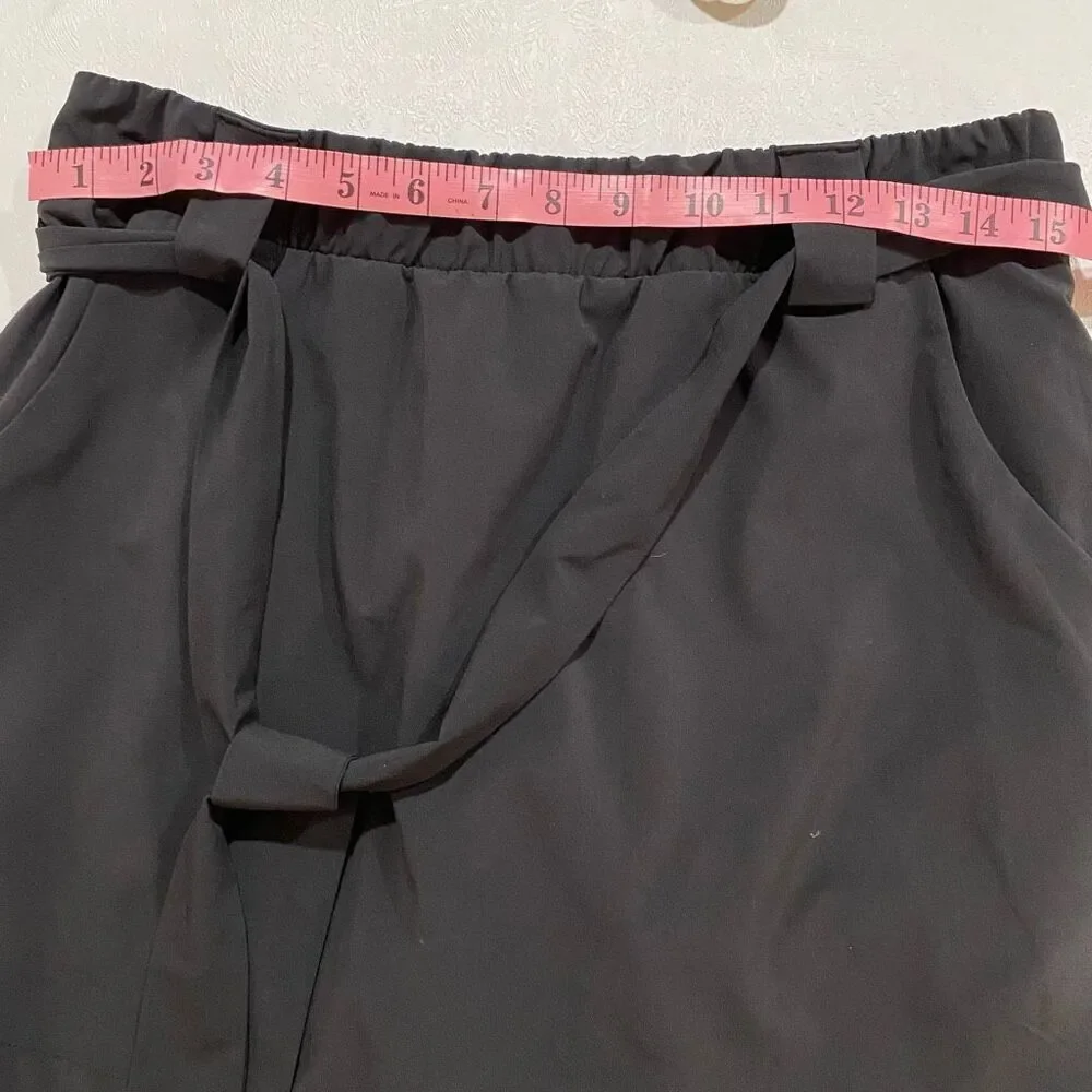 Athleta Black Belted Skort Size Medium Activewear Skirt with Shorts